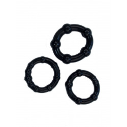 Rude Rider Mini Cock Rings Black (3-Ring-Set) (T6263)