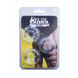 RudeRider Soft Cock Rings Clear (3-Ring-Set) (T6259)