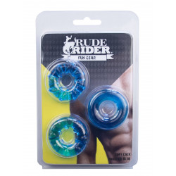 RudeRider Soft Cock Rings Ice Blue (3-Ring-Set) (T6261)