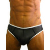 Rude Rider Neoprene Brief Open Back Bottoms Black/White (T7483)