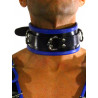 Rude Rider Collar 3 D-Ring with Padding Leather Black/Blue One Size (T7342)