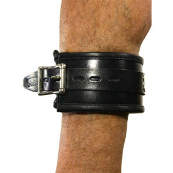 Rude Rider Ankle Cuffs with Padding Leather Black/Black (Set of 2) One Size (T7336)