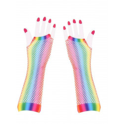 Rainbow Net Gloves Long (T7634)