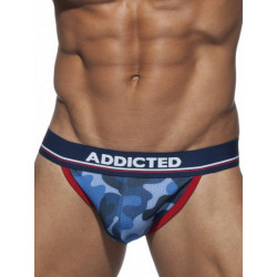 Addicted Camo Mesh Push Up Brief Underwear Blue (T7882)