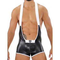 TOF Fetish Singlet Black/White (T7916)