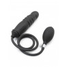 Rude Rider Inflatable Dildo Plug Silicone Black (T7806)