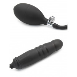 Rude Rider Inflatable Dildo Plug Silicone Black (T7806)