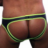 Rude Rider Neoprene Brief Open Back Bottoms Black/Yellow (T7471)