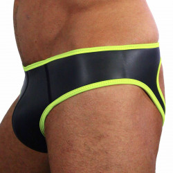 Rude Rider Neoprene Brief Open Back Bottoms Black/Yellow (T7471)