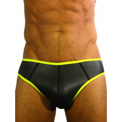 Rude Rider Neoprene Brief Open Back Bottoms Black/Yellow (T7471)