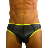 Rude Rider Neoprene Brief Open Back Bottoms Black/Yellow (T7471)