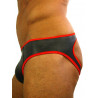 Rude Rider Neoprene Brief Open Back Bottoms Black/Red (T7472)