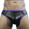 Rude Rider Neoprene Brief Open Back Bottoms Black/Blue (T7473)