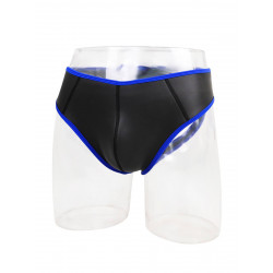 Rude Rider Neoprene Brief Open Back Bottoms Black/Blue (T7473)