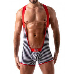 TOF Stripes Push-Up Singlet Red/Blue/White (T8186)
