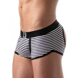 TOF Stripes Push-Up Bottomless Trunk Underwear Navy/Black/White (T8195)