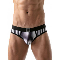 ToF Paris Stripes Push-Up Jockbrief Underwear Navy/Black/White (T8191)