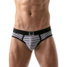 ToF Paris Stripes Push-Up Jockbrief Underwear Navy/Black/White (T8191)