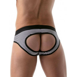 ToF Paris Stripes Push-Up Jockbrief Underwear Navy/Black/White (T8191)