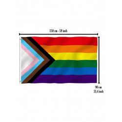 Progress Rainbow Flag / Progress Regenbogenflagge 90 x 150 cm (T8420)