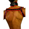 Rude Rider Shoulder Backstrap Harness Leather Black/Red (T7307)