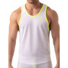 ToF Paris Mesh Tank Top White/Neon Yellow (T8432)