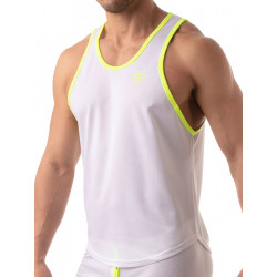 ToF Paris Mesh Tank Top White/Neon Yellow (T8432)