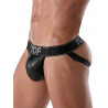 ToF Paris Leather Jockstrap Underwear Black (T8686)