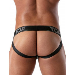 ToF Paris Leather Jockstrap Underwear Black (T8686)