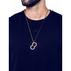 2eros Logo Pendant Necklace Rose Gold (T8763)