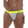 ToF Paris Circuit Mesh Stringless Thong White/Neon Yellow (T8988)