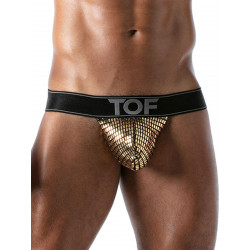 ToF Paris Star Stringless Thong Underwear Gold/Black (T8996)