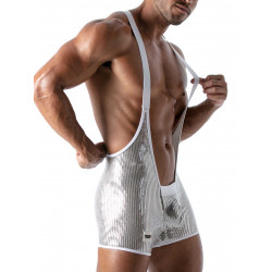 ToF Paris Star Singlet Silver/White (T8991)