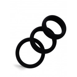 Rude Rider Silicone 3-Ring-Set Black (T9132)