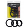 Rude Rider Silicone 3-Ring-Set Black (T9132)