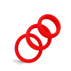 RudeRider Silicone 3-Ring-Set Red (T9133)