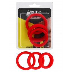 Rude Rider Silicone 3-Ring-Set Red (T9133)