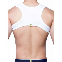 Supawear Ribbed Slashed Cropped Top White (T9142)