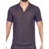 2Eros Breezy Linen Short Sleeve Classic Shirt Dark Gray (T9200)