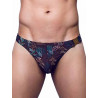 2Eros Print Swim Brief VB80 BLK Label (T9312)