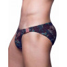 2Eros Print Swim Brief VB80 BLK Label (T9312)