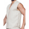 2Eros Breezy Single Button Wrap Vest Beige (T9199)