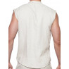 2Eros Breezy Single Button Wrap Vest Beige (T9199)