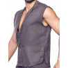 2Eros Breezy Single Button Wrap Vest Dark Gray (T9198)