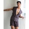 2Eros Breezy Single Button Wrap Vest Dark Gray (T9198)