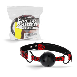 Rude Rider Ball Gag Diamond Pattern Red (T9070)