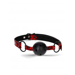 Rude Rider Ball Gag Diamond Pattern Red (T9070)