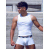 Supawear Ribbed Slashed Singlet Tank Top White (T9394)