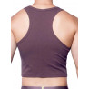 Supawear Ribbed Cropped Singlet Tank Top Peppercorn (T9407)