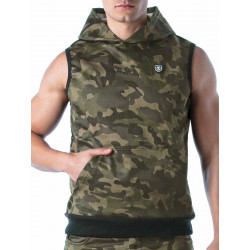 ToF Paris Army Sleeveless Hoodie (T9461)